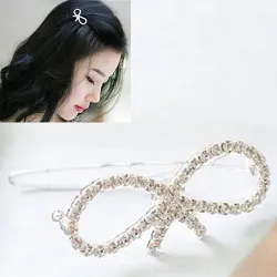 Bow shaped crystal hair clipHair clips