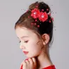 Elegant round hair clip - gypsophila flower - with pearl decorationsHair clips