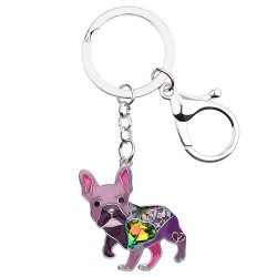 Emaliowany francuski buldog - metalowy brelokBreloczki Do Kluczy