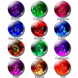 12 znaków zodiaku - szklany okrągły brelokBreloczki Do Kluczy