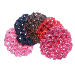 Fashionable crochet hair cover - net with crystalsHair clips