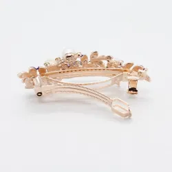 Luxury hair clip with purple crystal flowersHair clips