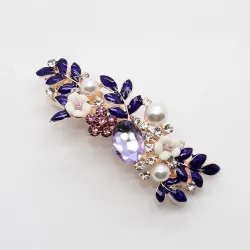 Luxury hair clip with purple crystal flowersHair clips