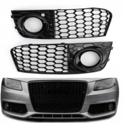 Grille intake cover - with fog light hole - honeycomb mesh - for Audi A4 B8 RS4Grilles