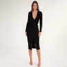 Fashionable button up dress - ankle length - long sleeve - v-neckDresses