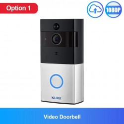 KERUI - 1080P - inteligentny dzwonek WiFi - gong - kamera 2MP - wideodomofonBezpieczeństwo w domu