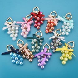 Crystal grapes - keychain with ribbon bowknot