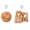 Drewniana piłka - puzzle z blokadą - edukacyjna zabawka do odblokowaniaDrewniane