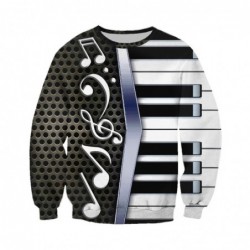 Modny sweter / bluza z kapturem - z zamkiem - nadruk fortepianowy 3DBluzy & Swetry