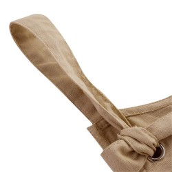 Vintage lniany kombinezon - sznurowane ramiączka - luźny - szeroka nogawkaKombinezony