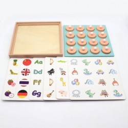 Dopasowywanie pamięci - gra planszowa - drewniana - zabawka edukacyjna 3DDrewniane