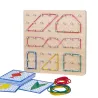 Kreatywna grafika - gumki / gwoździe - drewniana tablica puzzli - zabawka edukacyjnaEdukacja