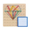 Kreatywna grafika - gumki / gwoździe - drewniana tablica puzzli - zabawka edukacyjnaEdukacja