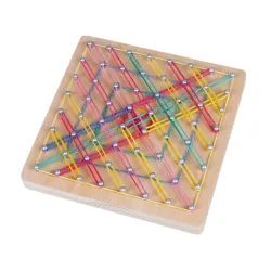 Kreatywna grafika - gumki / gwoździe - drewniana tablica puzzli - zabawka edukacyjnaEdukacja
