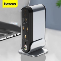 Baseus - USB-C 3.0 / HUB type-C to HDMI - RJ45 VGA SD / TF - zasilacz - stacja dokująca 17 w 1 do Macbooka ProPodstawka na la...
