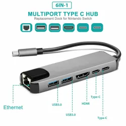 Koncentrator USB-C - adapter wieloportowy - rozdzielacz - USB 3 - HDMI - RJ45 PDHuby