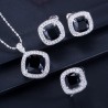 Elegant jewellery set - necklace / earrings / ring - with sapphire - sterling silverNecklaces