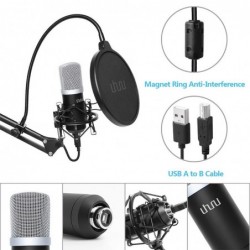 Podcast condenser microphone - professional PC streaming cardioid - kit - USB - 192kHZ/24bitMicrophones