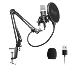 Mikrofon pojemnościowy do podcastów - profesjonalny kardioidalny streaming PC - zestaw - USB - 192kHZ/24bitMikrofony