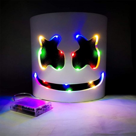 Marshmallow DJ helmet - luminous face mask - with LEDParty