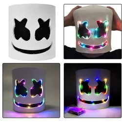 Kask Marshmallow DJ - świecąca maska pełnotwarzowa - z LEDParty