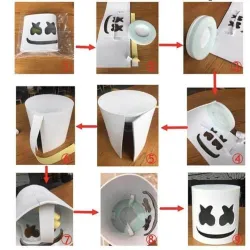 Kask Marshmallow DJ - świecąca maska pełnotwarzowa - z LEDParty