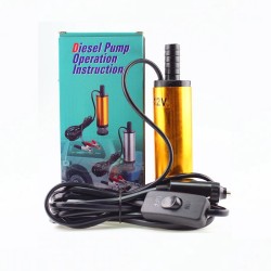 Mini pompa transferowa elektryczna - do wody / oleju - filtr pasowy - zatapialna - z wtyczką samochodową - 38mm - 12L/minNarz...