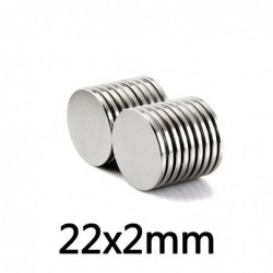N35 - magnes neodymowy - mocny okrągły cylinder - 22 * 2 mmN35