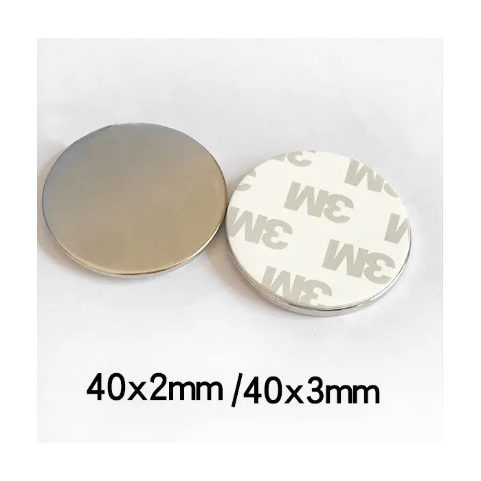 N35 - neodymium magnet - strong round disc - with 3M double-sided tape - 40 * 2mm / 40 * 3mmN35