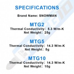 Pasta termiczna - smar 14,3W/mk - do procesora AMD Intel / wentylatora chłodzącego CPU / VGA / GPU - MTG10 / MTG5 / MTG2Pasta...