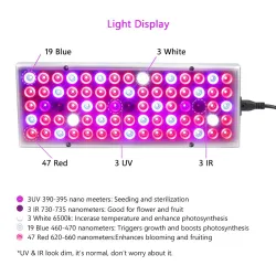 Światło LED do uprawy roślin - pełne spektrum - hydroponiczne - czerwone / niebieskie / UV / IR - 25W - 45WLampa Wzrostu