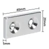 N52 - neodymium magnet - strong countersunk block - 40mm * 20mm * 5mm - with double 5mm hole - 3 piecesN52