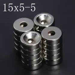 N35 - neodymium magnet - super strong round disc - 15mm * 5mm - with 5mm holeN35