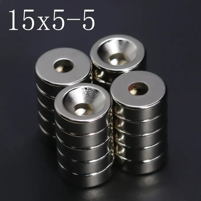 N35 - neodymium magnet - super strong round disc - 15mm * 5mm - with 5mm holeN35