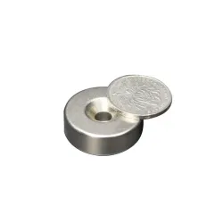 N35 - magnes neodymowy - mocny okrągły stożkowy - z otworem 6mm - 30mm * 10mmN35
