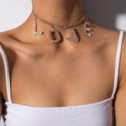 Luxury choker / short necklace - with crystal LOVE lettersNecklaces