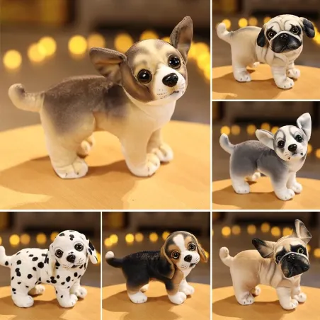 Pluszak w kształcie psa - Mops / Bulldog / Husky / Chihuahua / szczeniak - 18cmZabawki Pluszowe