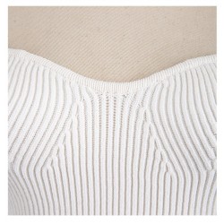 Stylowy sweterek z długim rękawem - sexy t-shirt - kwadratowy kołnierzykBluzki & Koszulki