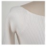 Stylowy sweterek z długim rękawem - sexy t-shirt - kwadratowy kołnierzykBluzki & Koszulki