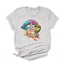 Usta / szeptane słowa / akwarelowa grafika - modny t-shirt z krótkim rękawemBluzki & Koszulki