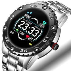 Smart Watch - elektroniczny zegarek ze stali - LED - cyfrowy - wodoodporny - tętno / ciśnienie krwiZegarki