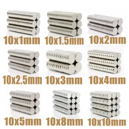 N35 - okrągły magnes neodymowy - 10*1mm - 10*10mm - 20 sztukN35