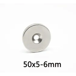 N35 - neodymium magnet - round countersunk - 50 * 5mm - with 6mm holeN35