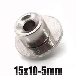 N35 - neodymium magnet - round countersunk disc - 15 * 10mm - with 5mm hole - 10 piecesN35