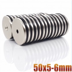 N35 - neodymium magnet - round countersunk disc - 50 * 5mm - with 6mm holeN35