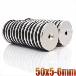 N35 - neodymium magnet - round countersunk disc - 50 * 5mm - with 6mm holeN35