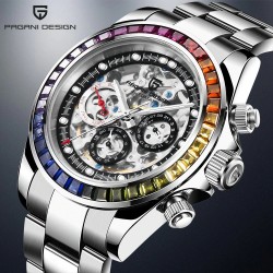 Pagani Design - luxury Quartz watch with rainbow crystals - automatic