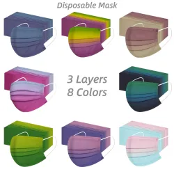 Maska ochronna na twarz / usta - jednorazowa - dla dorosłych - nadruk tie-dye - 50 sztukMaski na usta