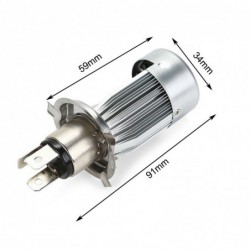 Motorcycle / car light bulb - LED - DRL - Angel Eye - blue / pink - H4 - BA20DDaytime Running Lights (DRL)