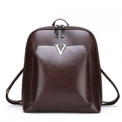 Luksusowy plecak vintage - skórzana torba na ramię - z ozdobną literą VPlecaki